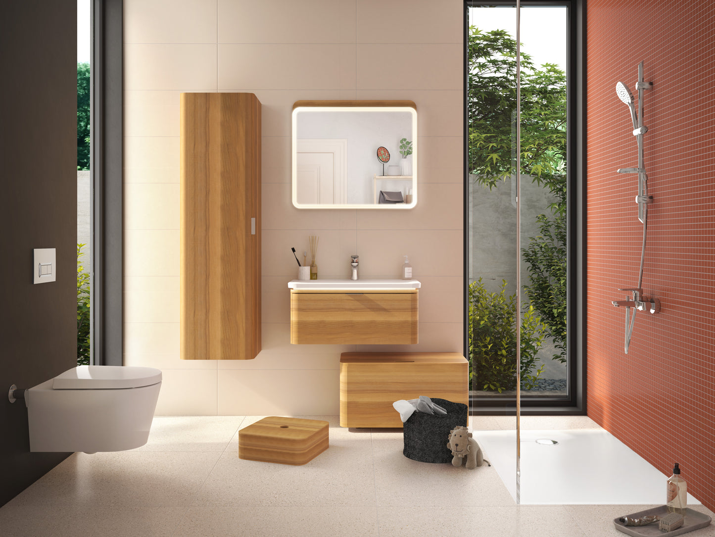 VitrA Nest væghængt toilet med bidet funktion inkl. toiletsæde - 5176B003-1684/89-003-009