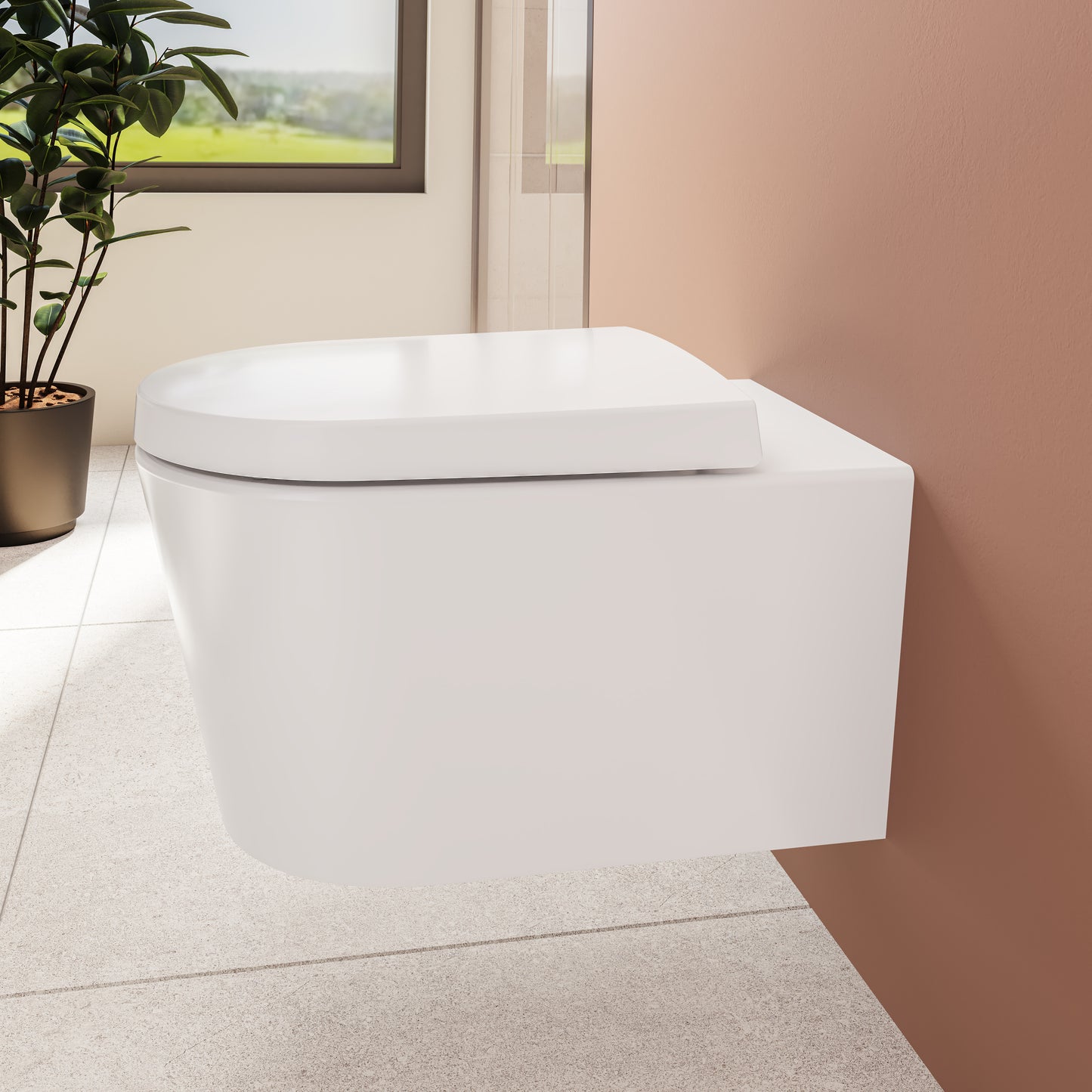 VitrA Nest væghængt toilet med bidet funktion inkl. toiletsæde - 5176B003-1684/89-003-009